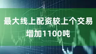 最大线上配资较上个交易增加1100吨